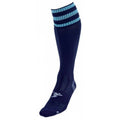 Navy-Sky Blue - Front - Precision Unisex Adult 3 Stripe Pro Football Socks