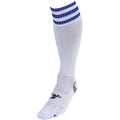 White-Royal Blue - Front - Precision Unisex Adult 3 Stripe Pro Football Socks