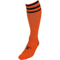 Tangerine-Black - Front - Precision Unisex Adult 3 Stripe Pro Football Socks