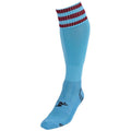 Sky Blue-Maroon - Front - Precision Unisex Adult 3 Stripe Pro Football Socks