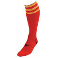 Red-Yellow - Front - Precision Unisex Adult 3 Stripe Pro Football Socks