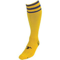 Yellow-Royal Blue - Front - Precision Unisex Adult 3 Stripe Pro Football Socks