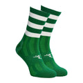 Green-White - Back - Precision Childrens-Kids Pro Hooped Gaelic Mid Socks