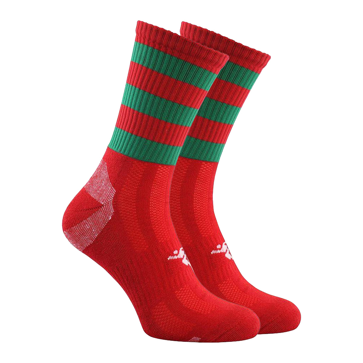 Red-Green - Back - Precision Childrens-Kids Pro Hooped Gaelic Mid Socks