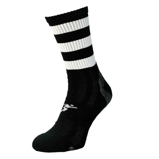Black-White - Front - Precision Childrens-Kids Pro Hooped Gaelic Mid Socks