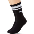 Black-White - Side - Puma Unisex Adult Heritage Stripe Crew Socks (Pack of 2)