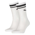 White-Black - Front - Puma Unisex Adult Heritage Stripe Crew Socks (Pack of 2)