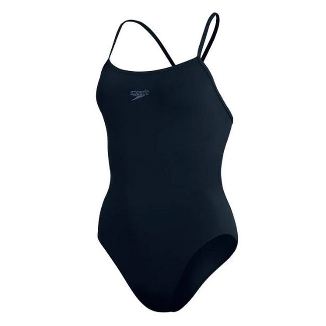 Navy - Front - Speedo Womens-Ladies Endurance+ Thin Strap One Piece Swimsuit