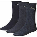 Navy - Front - Puma Unisex Adult Crew Sports Socks (Pack Of 3)