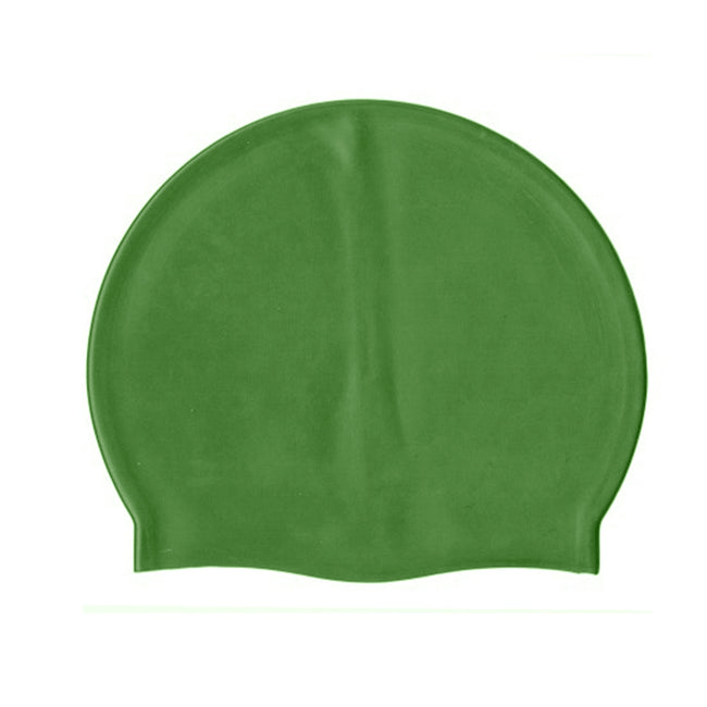 Green - Back - SwimTech Unisex Adult Silicone Swim Cap