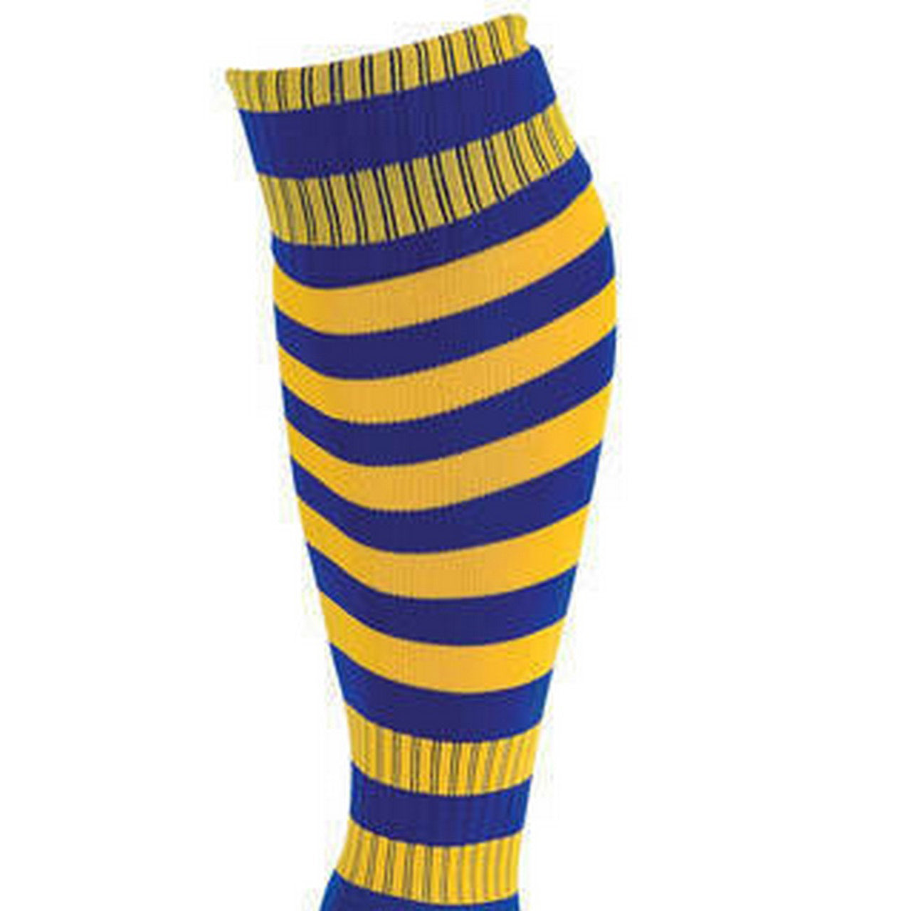 Royal Blue-Gold - Back - Precision Unisex Adult Pro Hooped Football Socks