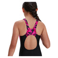 Black-Pink - Back - Speedo Girls Hyper Boom Splice One Piece Swimsuit
