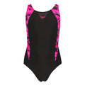 Black-Pink - Front - Speedo Girls Hyper Boom Splice One Piece Swimsuit