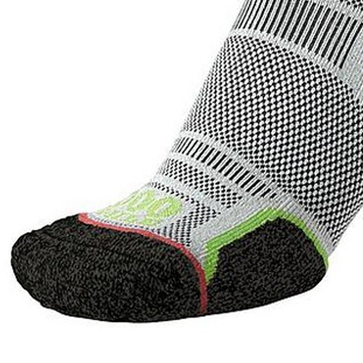 Black-Orange-Green - Side - 1000 Mile Mens Trek Recycled Socks (Pack of 2)