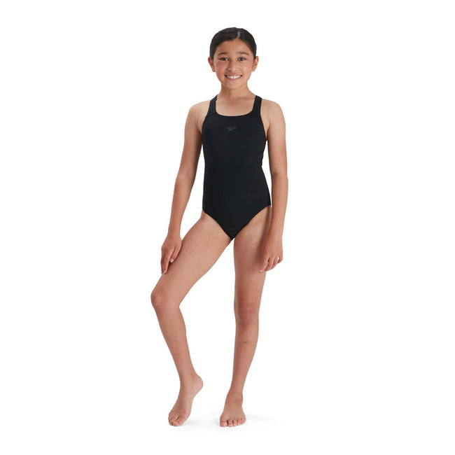 Black - Side - Speedo Girls Medalist Eco Endurance+ One Piece Swimsuit