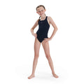 Navy - Side - Speedo Girls Medalist Eco Endurance+ One Piece Swimsuit