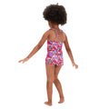 Pink-Purple - Lifestyle - Speedo Baby Girls Learn To Swim Printed Thin Strap Frill One Piece Swimsuit