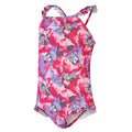 Pink-Purple - Front - Speedo Baby Girls Learn To Swim Printed Thin Strap Frill One Piece Swimsuit