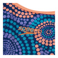 Blue-Purple - Side - Speedo Girls All-Over Print Dual Thinstrap One Piece Swimsuit
