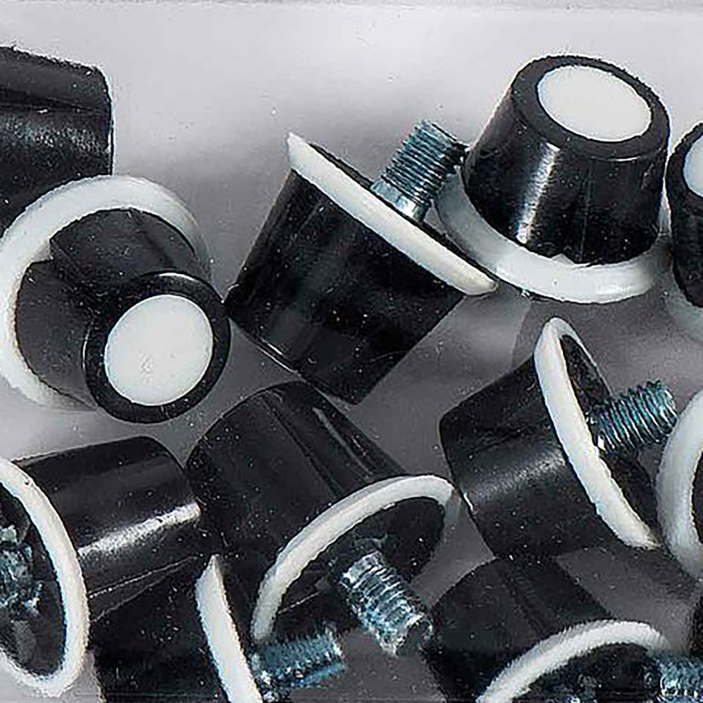 Black-White - Back - Precision Nylon Football Studs (Pack Of 12)