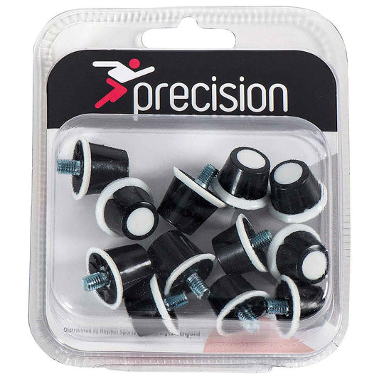 Black-White - Front - Precision Nylon Football Studs (Pack Of 12)