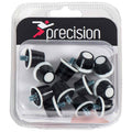 Black-White - Front - Precision Nylon Football Studs (Pack Of 12)