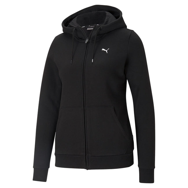 Black - Front - Puma Womens-Ladies Logo Full Zip Hoodie