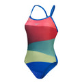 Red-Green - Front - Speedo Womens-Ladies Placement One Piece Swimsuit