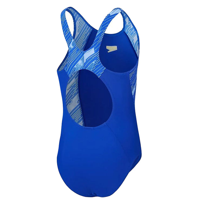Blue-Blue - Back - Speedo Girls Hyperboom Splice Muscleback One Piece Swimsuit