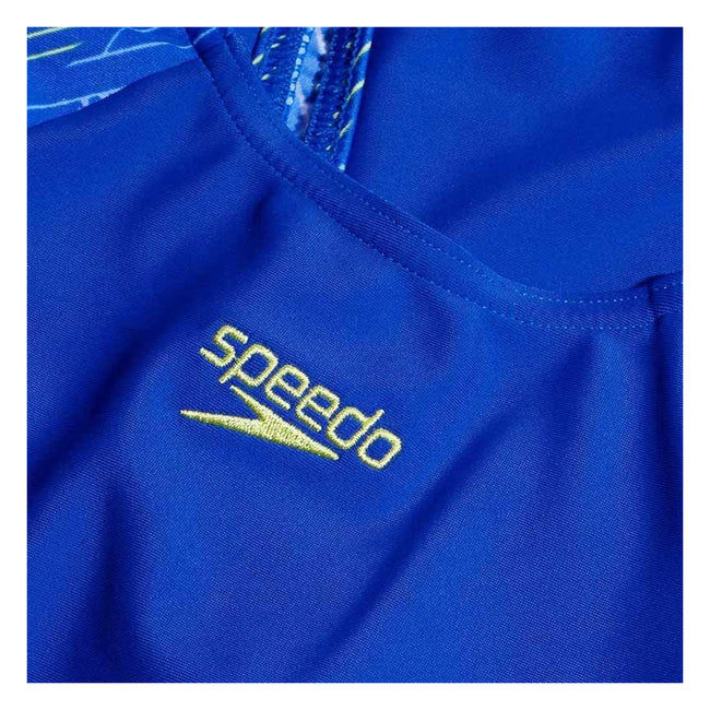 Blue-Blue - Side - Speedo Girls Hyperboom Splice Muscleback One Piece Swimsuit