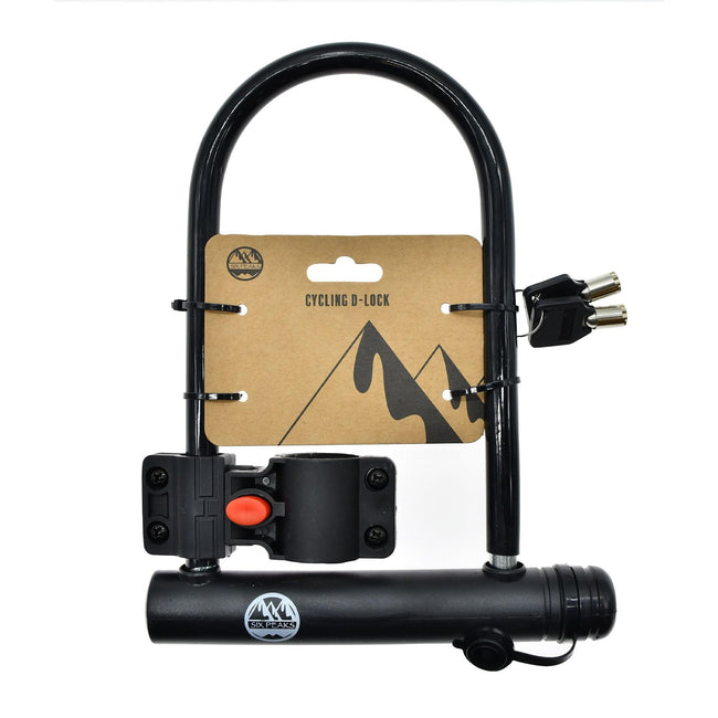 Black - Side - Six Peaks Cycling Bike D-Lock