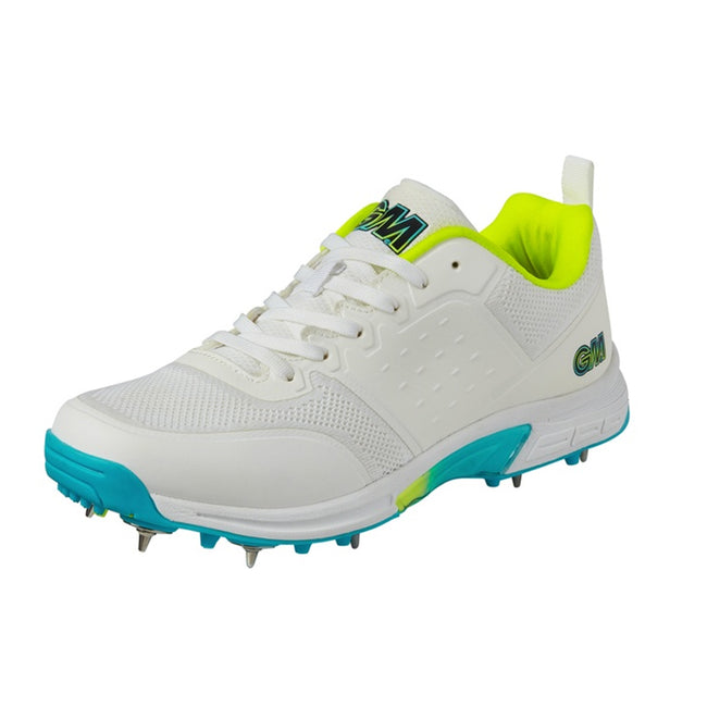 White-Blue-Green - Front - Gunn And Moore Mens Aion Spiked Cricket Shoes