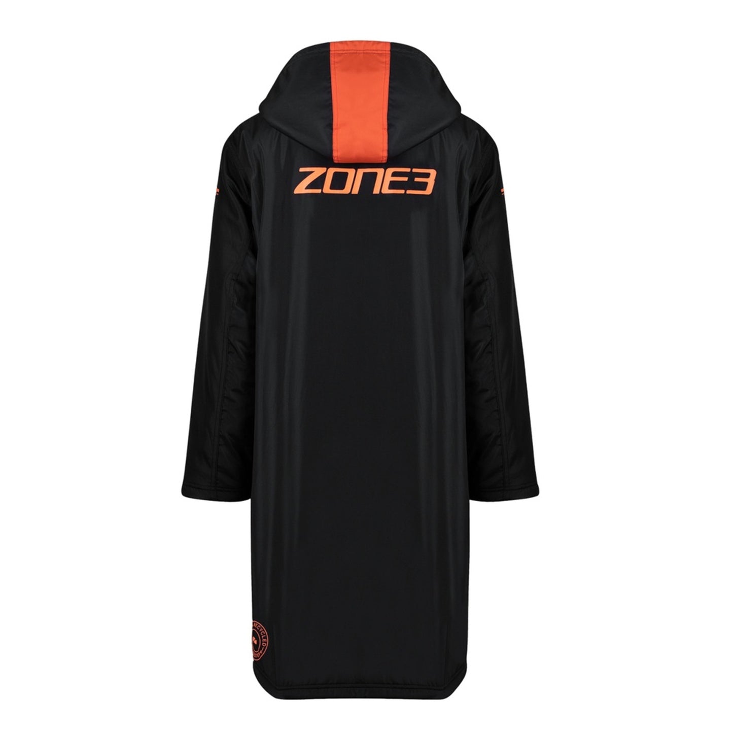Black-Orange - Back - Zone3 Unisex Adult Polar Fleece Recycled Parka