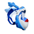 Blue-White - Front - SwimTech Childrens-Kids Full Face Snorkel