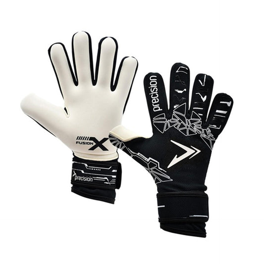 Black-White - Front - Precision Unisex Adult Fusion X Pro Lite Giga Goalkeeper Gloves