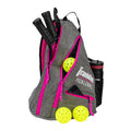 Grey-Pink - Front - Franklin Logo Pickleball Sling backpack