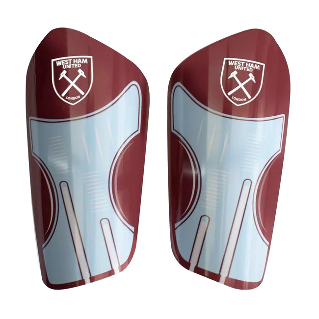 Maroon-Blue-White - Front - West Ham United FC Childrens-Kids Team Slip-In Shin Guards