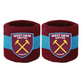 Maroon-Blue-Yellow - Front - West Ham United FC Cotton Elasticated Wristband (Pack of 2)