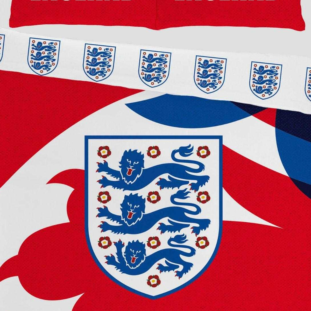 Red-White-Blue - Side - England FA Football Duvet Cover Set