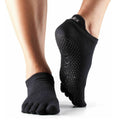 Black - Front - Toesox Unisex Adult Low Rise Toe Socks
