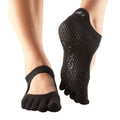 Black - Back - Toesox Unisex Adult Bellarina Toe Socks