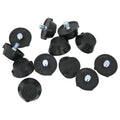 Black - Back - Precision Ultra Flat Rubber Football Studs (Pack Of 12)