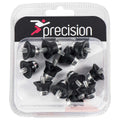 Black-Silver - Front - Precision Super Pro Football Studs (Pack Of 12)