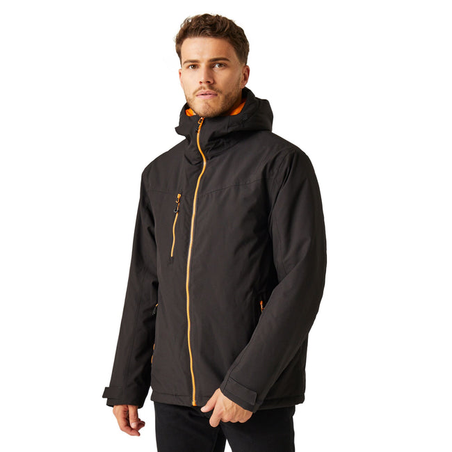 Black-Orange Pop - Side - Regatta Professional Mens Insulated Waterproof Jacket
