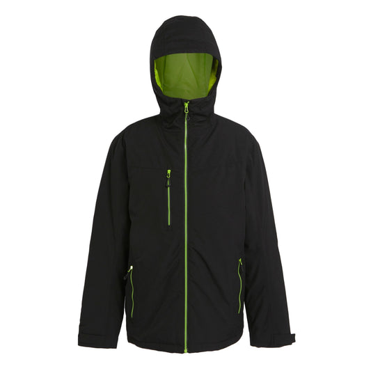 Black-Lime Green - Front - Regatta Professional Mens Insulated Waterproof Jacket