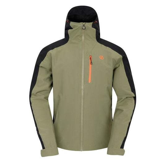 Olive Green-Black - Front - Dare 2B Mens Mountain Series Waterproof Jacket