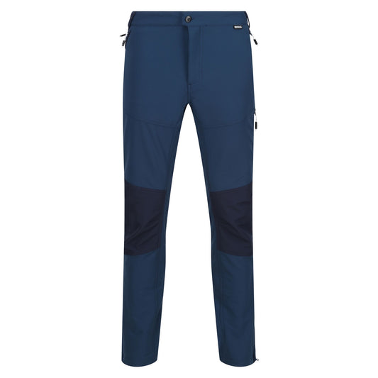Moonlight Denim-Navy - Front - Regatta Mens Questra V Hiking Trousers