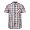 Danger Red-Coronet Blue - Front - Regatta Mens Mindano VIII Patterned Short-Sleeved Shirt