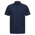 Moonlight Denim-Navy - Front - Regatta Mens Mindano VIII Patterned Short-Sleeved Shirt