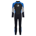 Navy-Oxford Blue-Silver Grey - Front - Regatta Mens 3mm Thickness Full Wetsuit